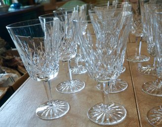 #233 Lot Of 12 Lismore Waterford Water Glasses 6 3/4 T