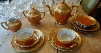 #237 Lot Of 17 Gold Luster Ware Tea Set Made In Japan