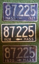 #244 Lot Of 3 Antique License Plates
