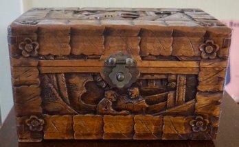 #250 Carved Asian Themed Box 10W X 6D X 6T