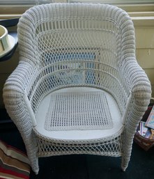#255 White Wicker Chair