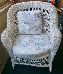 #256 White Wicker Chair