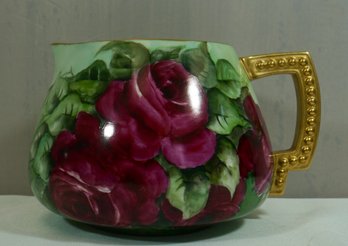 #43 - Hand Painted, American Belleek Cider Pitcher