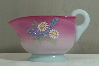 #55 - Hand Blown, Painted Pairpoint Glass Creamer 4.5' X 3'