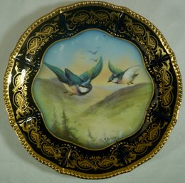 #63- Hand Painted, Signed Limoges 9' Blue Bird Plate