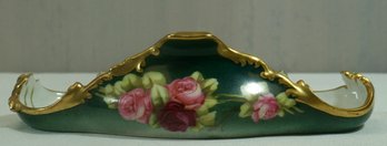 #66-hand Painted,  Limoges Victorian Business Card Holder - 7.5 X 4