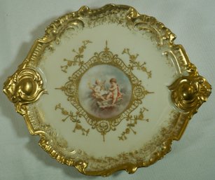 #68-hand Painted,  Limoges Cherub Plate - 9.5'