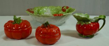 #72- Lot Of 4 - Royal Bayreuth Tomato Bowl, C/ S , Covered Box