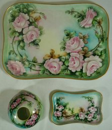 #79- 3 Piece , Hand Painted Dresser Set- Austria, Bavaria