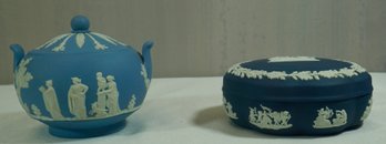 #81- Lot Of 2 Wedgwood Covered Boxes- 4.5', 5'