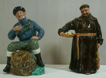 #82- Lot Of 2 Royal Doulton Figures- The Jovial Monk, The Lobsterman