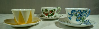 #85-lot Of 3 Shelley Cups And Saucers