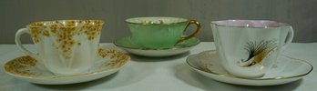 #87-lot Of 3 Shelley Cups And Saucers