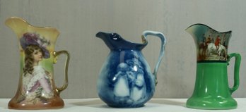 #94 - Lot Of 3 Royal Bayreuth Pitchers- 4'