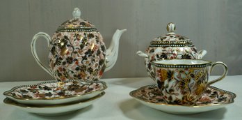 #107- Lot Of 6 Coalport - Teapot, Sugar, Cup , 3 Saucers