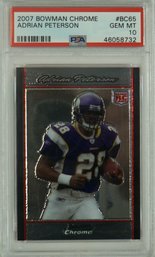 2007 Bowman Chrome # BC65 Adrian Peterson RC PSA 10 GEM MINT