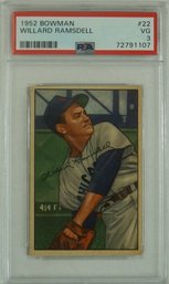 1952 Bowman # 22 Willard Ramsdell PSA 3 VG