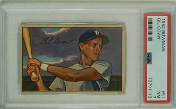 1952 Bowman # 51 Gil Coan  PSA 7 NM