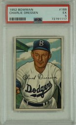 1952 Bowman # 188 Charlie Dressen PSA 5 EX