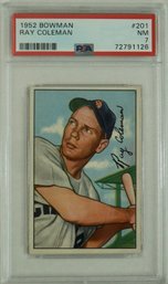 1952 Bowman #201 Ray Coleman PSA 7 NM