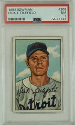 1952 Bowman #209 Dick Littlefield  PSA 7 NM