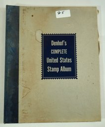 #25 Denhof's Complete United States Stamp Album About 10 Percent Full