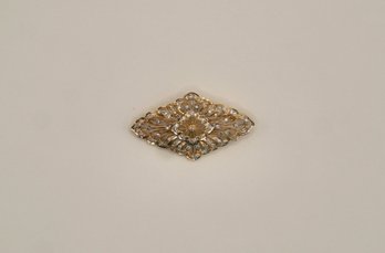 #2- 18k Brooch And It Looks Like 100 Little Diamonds - 9.5 Grams