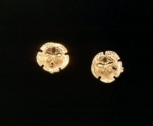 #8- 14k Sand Dollar Earrings - 4.2 Grams