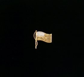 #14- 14k Flag Tie Tac- 1.1 Grams