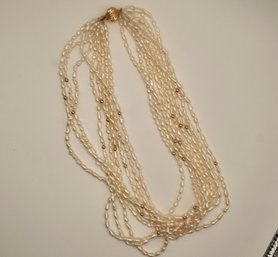 #17- 16' Fresh Water Pearl Necklace W/ 14k Clasp