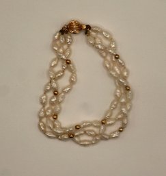 #18- 7' Fresh Water Pearl Bracelet W/ 14k Clasp