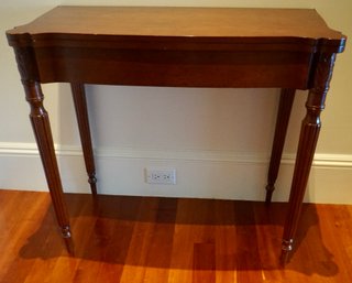 H Hand Carved Mahogany Game Table