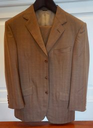 Leonard Logsdail Custom Suit 40R Brown & Gold