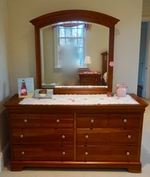 Stanley Cherry Double Dresser W/Mirror