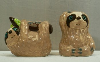 Pair Of Sloth Salt And Pepper Shakers