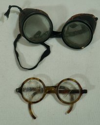 Lot Of 2 - Goggles, Old Eye Glasses