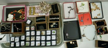 Huge Lot Costume Jewelry- 45-50 Pieces , Most Have Boxes!