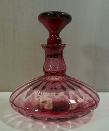 LD- Cranberry Glass Decanter- 8' W X 9' T