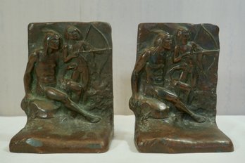 Rare Weidlich Brothers Bronze Native American Bookends- 1920's