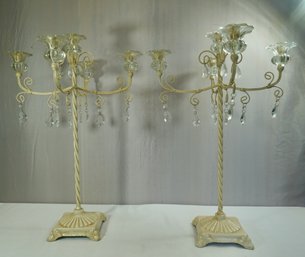 23' T Iron 5 Light / Crystals Candelabras