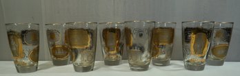 Set Of 8 MCM Libbey 4.5' Barware Advertising Glasses