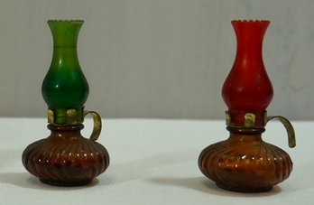 Pair Of Mini Hurricane Lamps- 2.5'