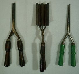 3 Victorian Hair Curler, Crimpers