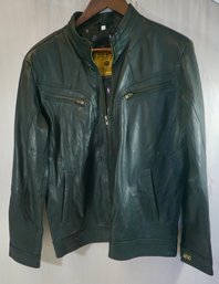 Mod & Mod Black Leather Jacket- L- NOS