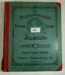 #52 The International Postage Stamp Album Junior Edition 1927 10 Percent Full
