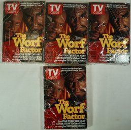 #39 Lot Of 4 Star Trek TV Guides - The Worf Factor,  Sealed, 1995