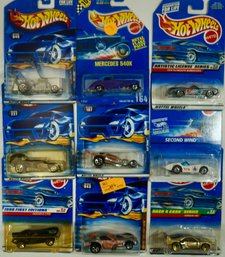 #46 Lot Of 9 Hot Wheels MIB, Including Second Wind, #722, 723, 638, 046, 227, 164, 043, 107