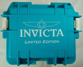 #93 Invicta Limited Edition Watch Case 3-Slots Turquoise Blue & White