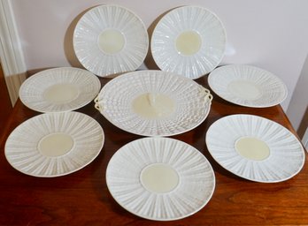 F2 Lot Of 8 Beleek Serving Plate & Plates