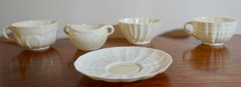 F6 Beleek Lot Of 5 Misc ( 2 Sugars, 2 Cups & 1 Saucer)